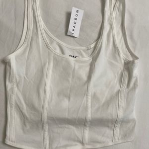 White corset tank top!